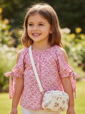 Heart and Arrow Girls Floral Cold Shoulder Blouse - Size 5